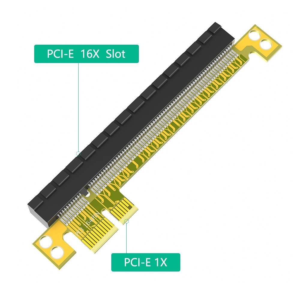 PCI-E 8x to 16x Adapter Card PCIe 4x 16x Direct Plug Graphics Extension Card New
