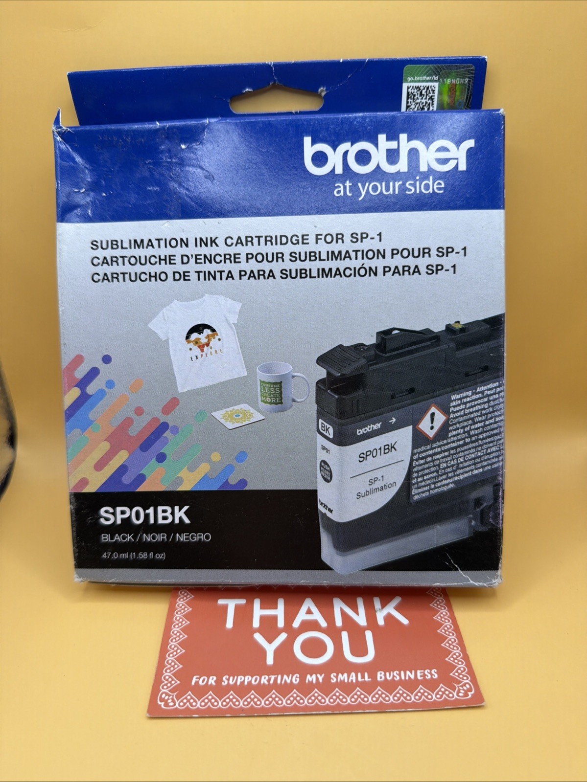 New Genuine Brother SP01BK Black Color Ink Cartridge EXP 02/2026