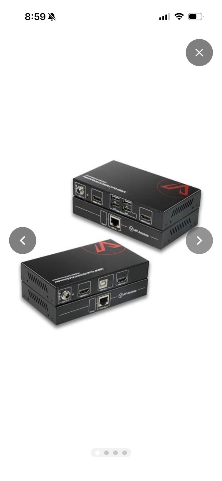 HDMI USB KVM Extender Dual Monitor Over Cat5e/6/6a/7 up to 1080p@60Hz 197ft, ...