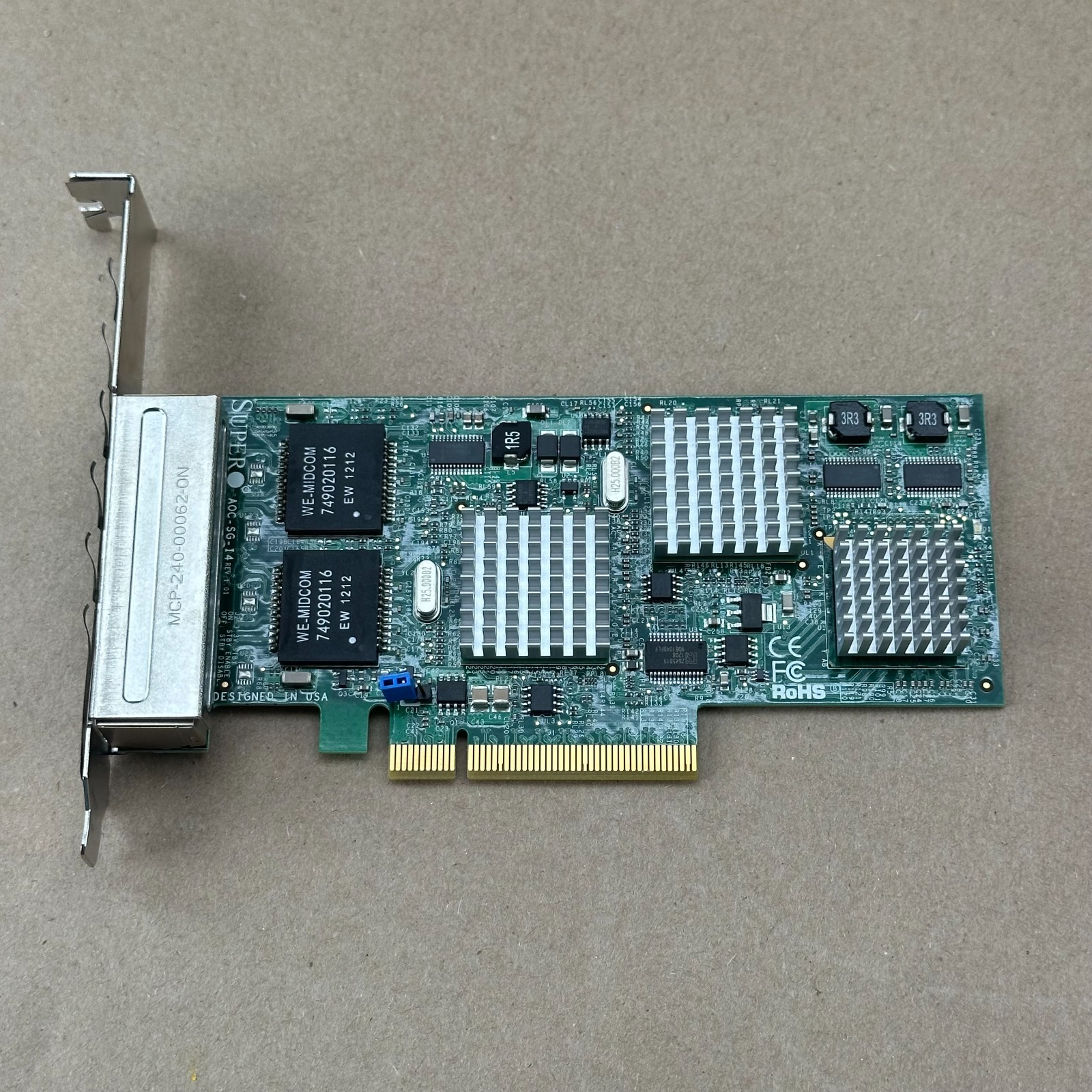 Supermicro AOC-SG-i4 Intel 82576 Quad Port 1GbE RJ45 PCIe x8 NIC Full Height
