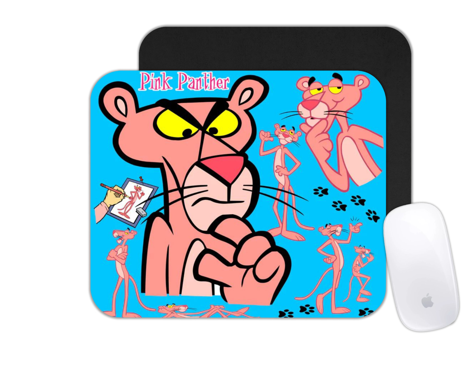 Mouse Pad - Pink Panther - Office Desk Mat Cat Theme