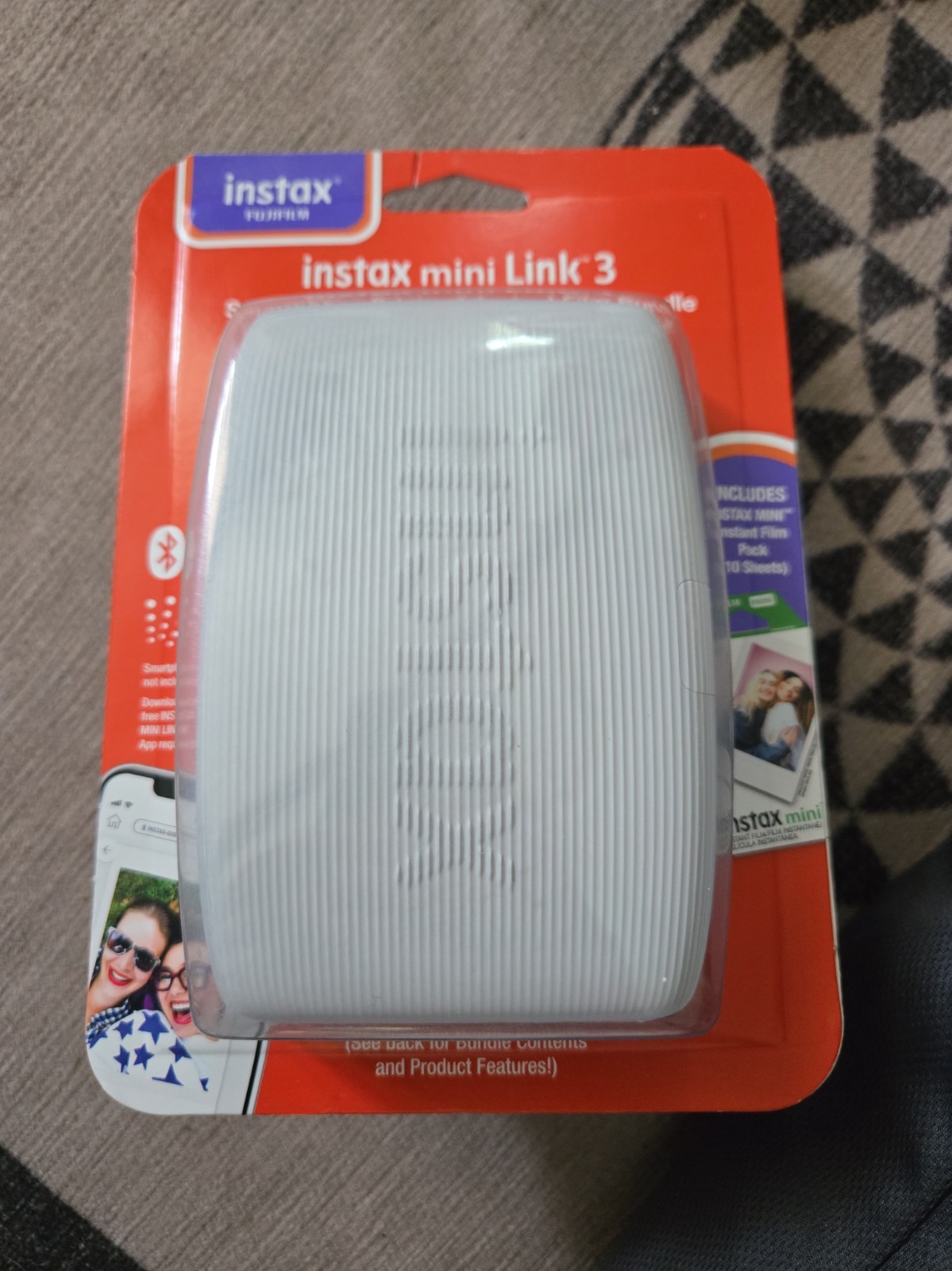Fujifilm instax Mini Link 3 Smartphone Wireless Printer & 10 pack Film - White