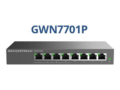 Grandstream GWN7701P PoE Switch+ Network Switch 1Gbps 8-Port Ethernet Power