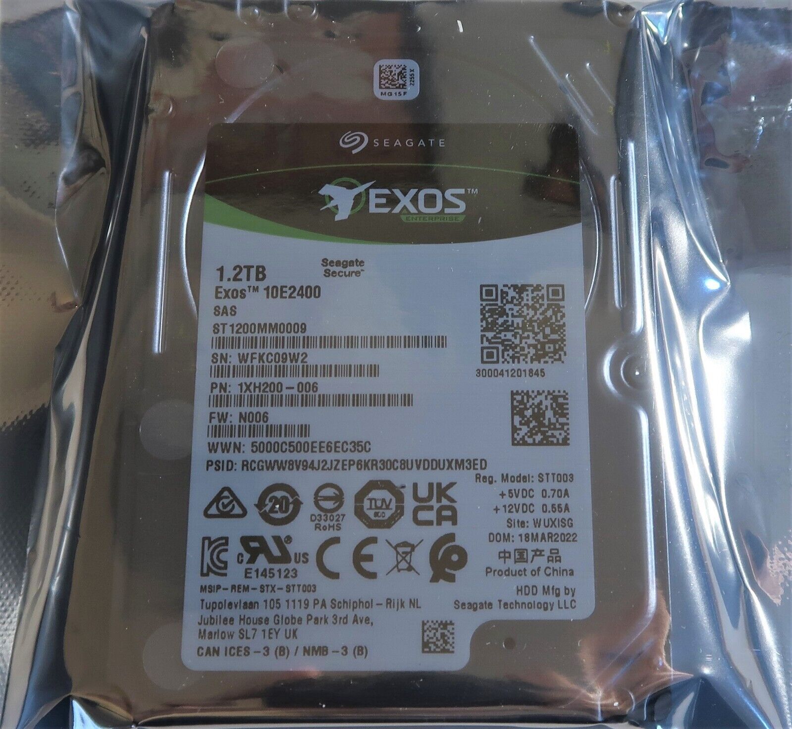 FOR Exos ST1200MM0009 1.2TB 10K RPM 10K 2.5" 12Gb/s 512n SAS Hard Drive