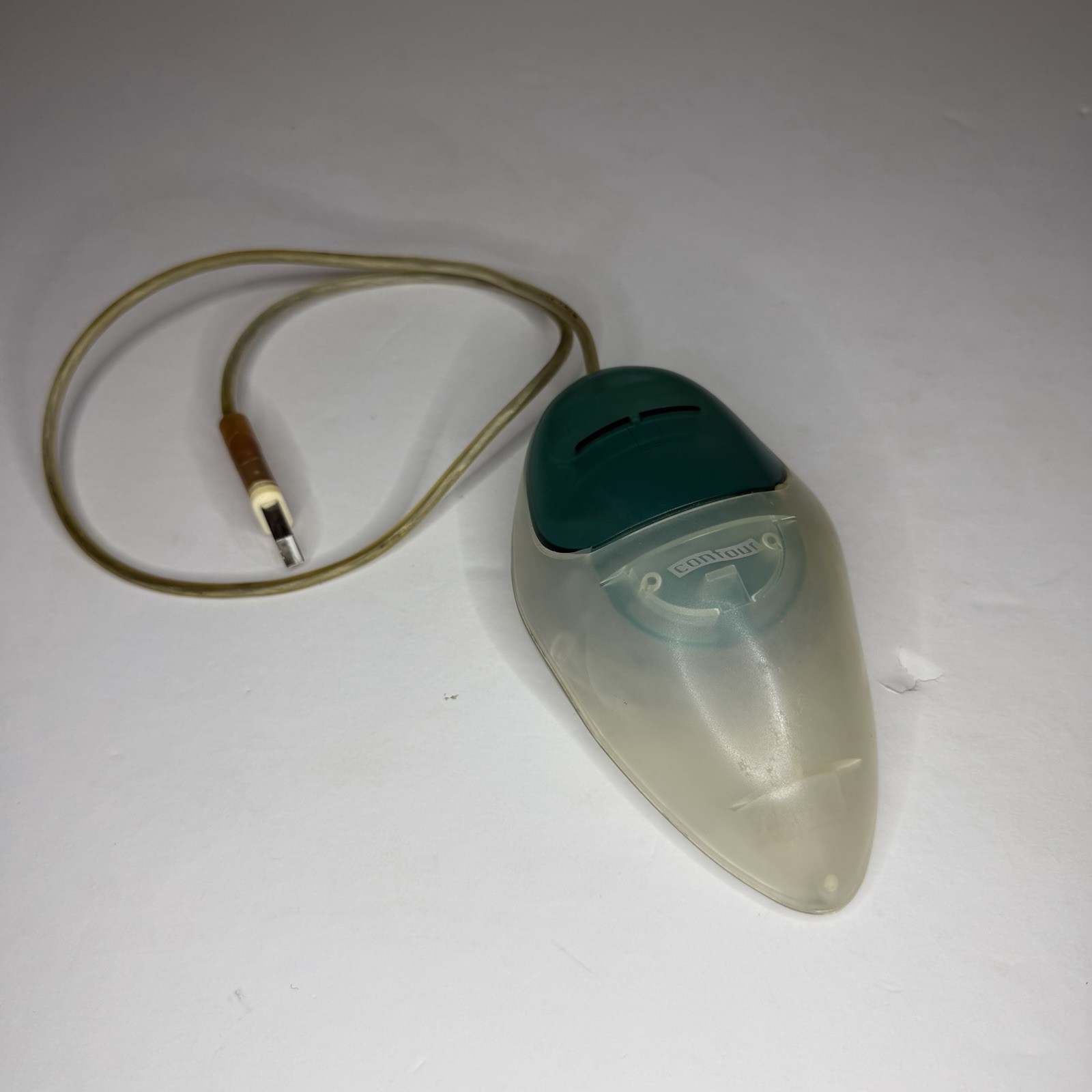 Vintage Apple M4848 Contour Unitrap BONDIE BLUE Mouse + Long Cable VG COND