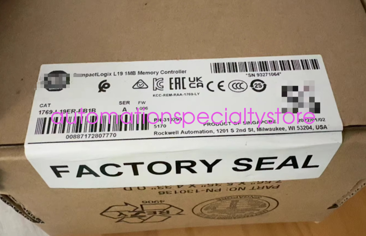1PCS NEW 1769-L19ER-BB1B CompactLogix L19 1MB controller Via DHL or Fedex