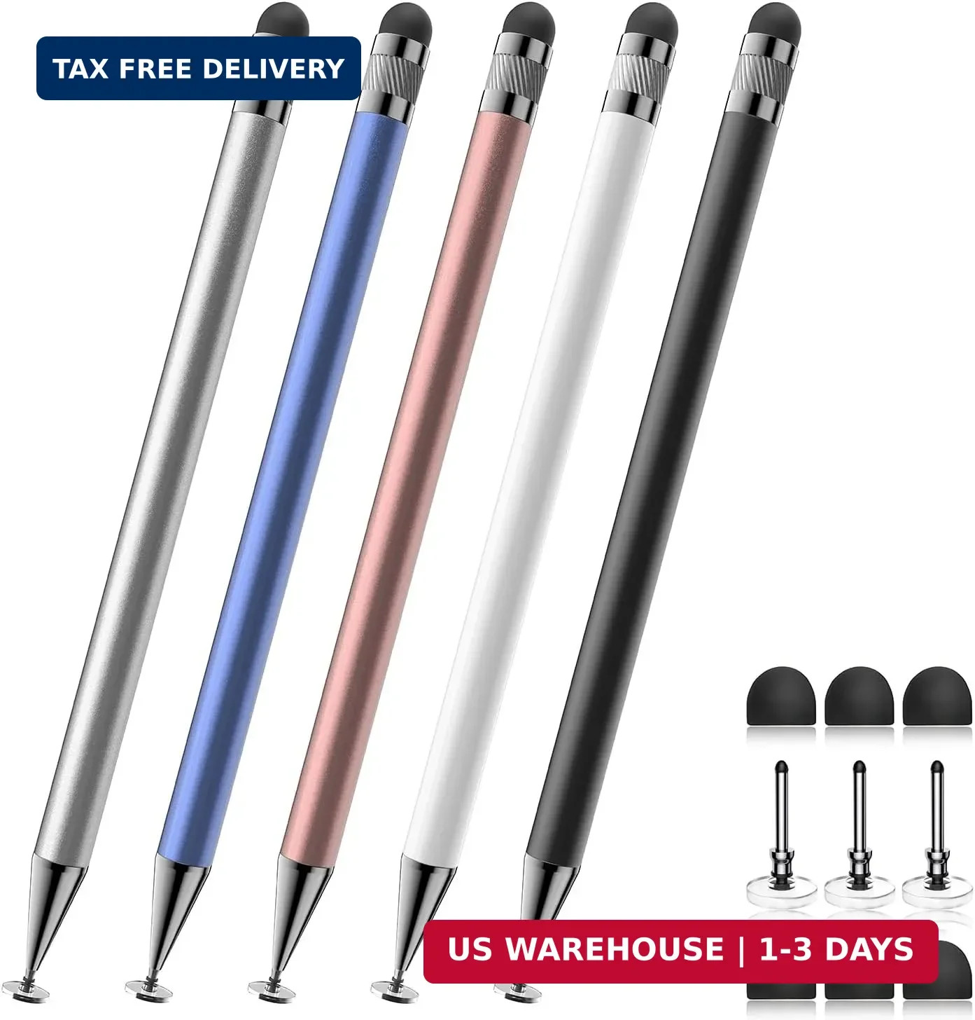 Stylus (5 Pcs), 2-in-1 Stylus Pen for Touch Screen, High Precision and Sensitivi