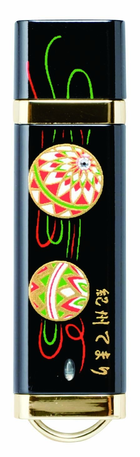 Japanese Maki-e USB Flush drive traditional design "KISHU TEMARI" 16GB