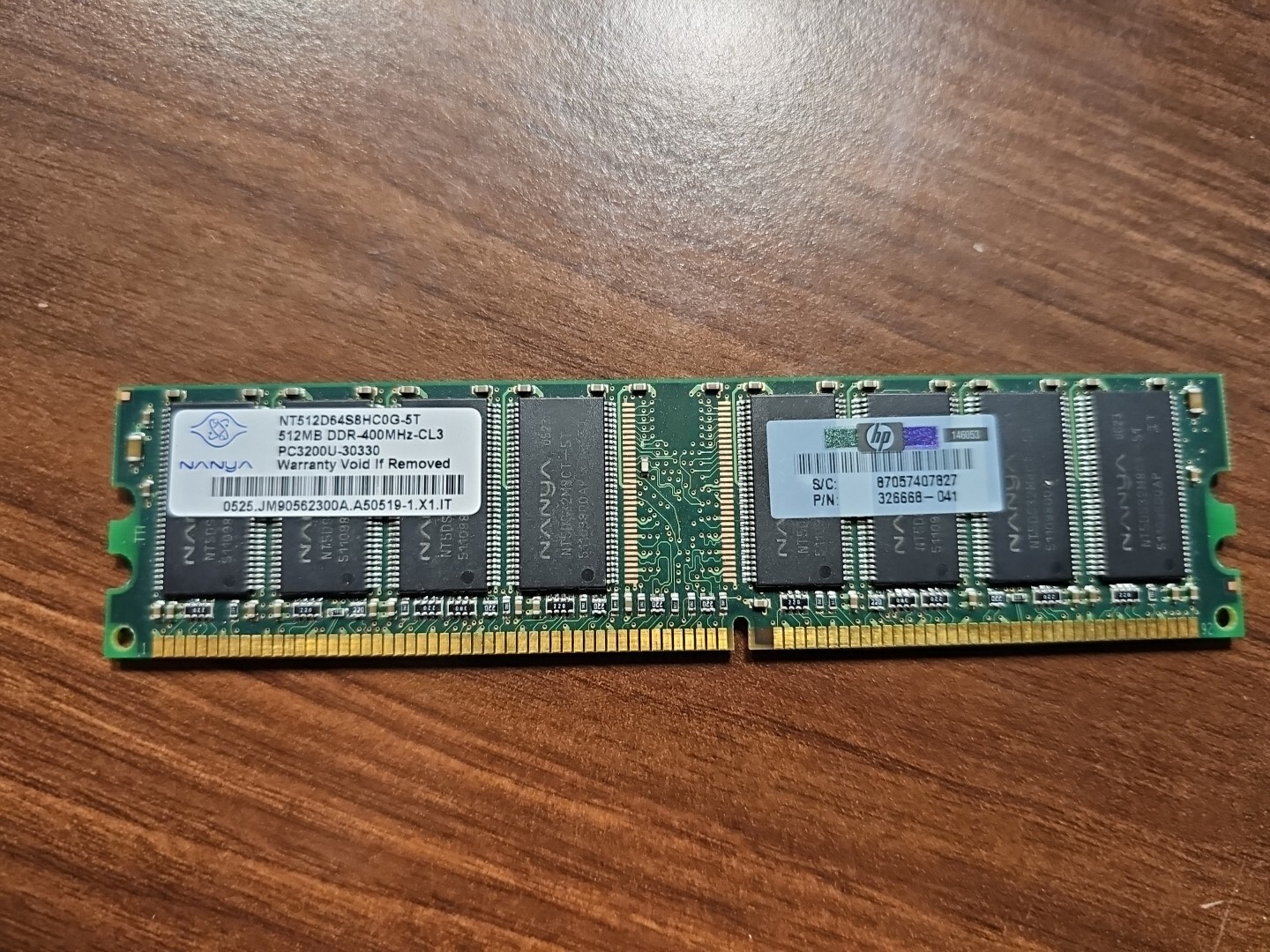 NANYA NT512D64S8HC0G-5T DDR 400MHz 512MB RAM PC3200U 184 PIN MEMORY