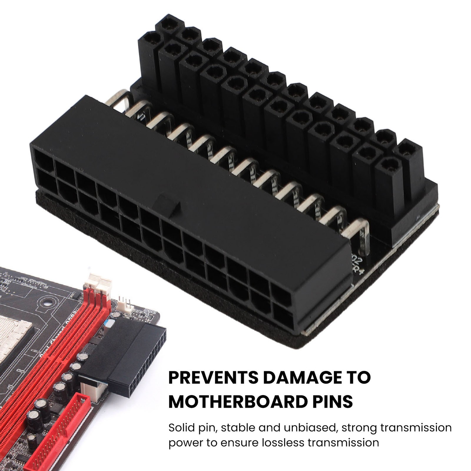 2PCS ATX 24 Pin 90 Degree Adapter Motherboard 24Pin Female To 24pin Male 90 MMQK