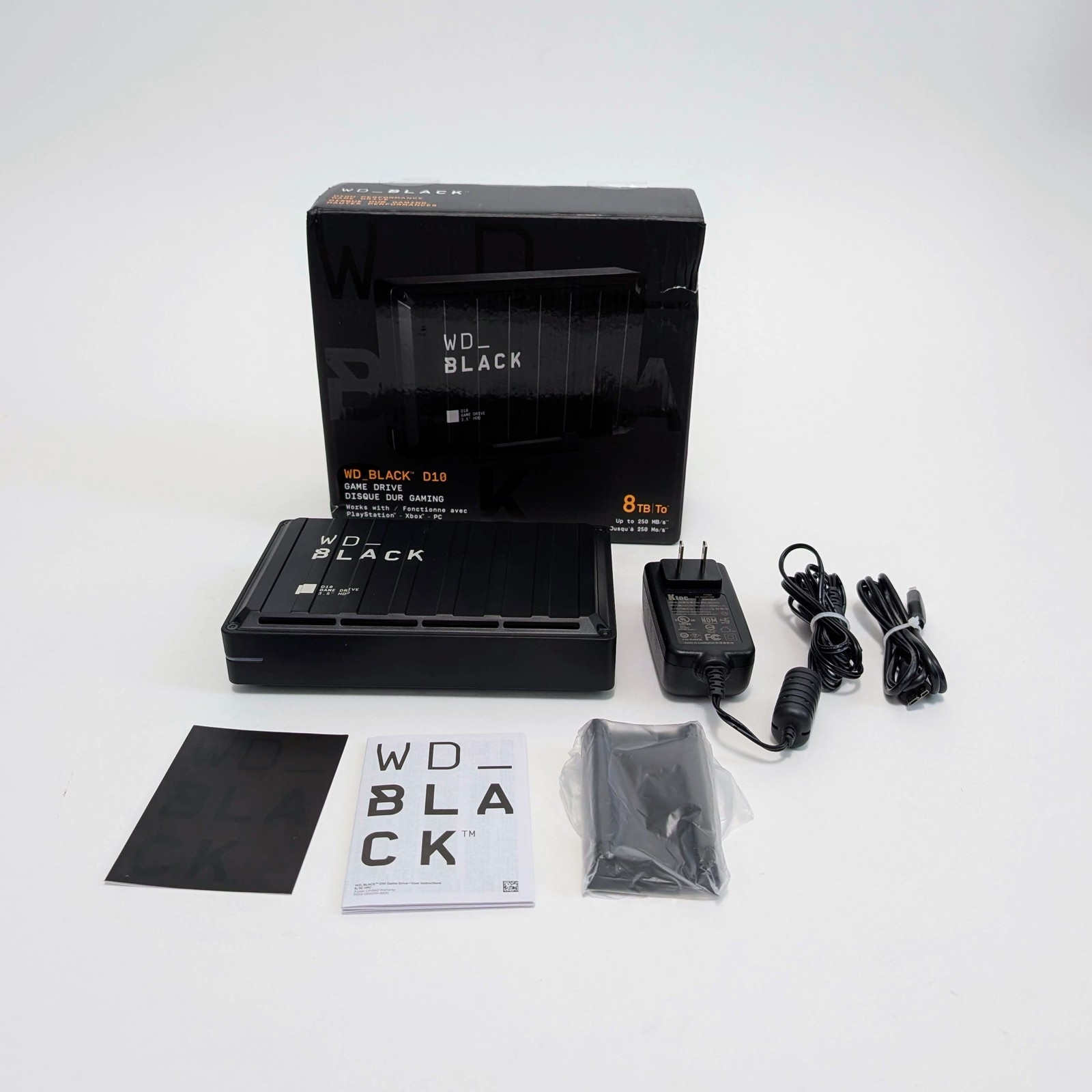 WD_BLACK D10 8TB 7200 RPM USB 3.0 External Game Hard Drive HDD WDBA3P0080HBK