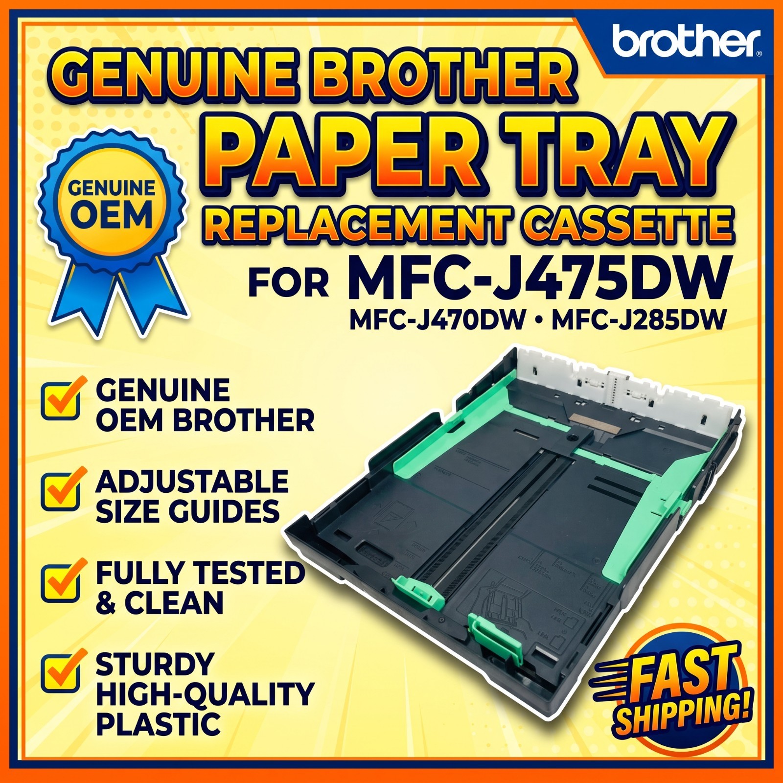 OEM Brother MFC-J475DW Paper Tray Replacement Cassette MFC-J470DW MFC-J285DW