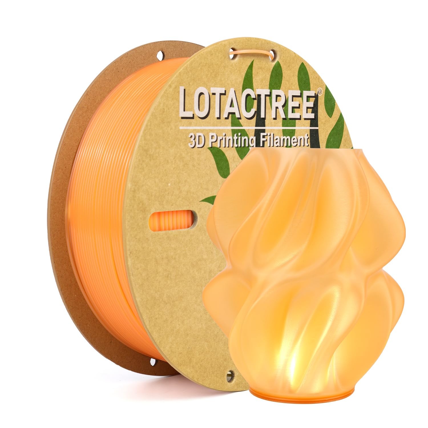 Translucent Orange PLA Filament, PLA Crystal Filament 1.75mm, 1KG