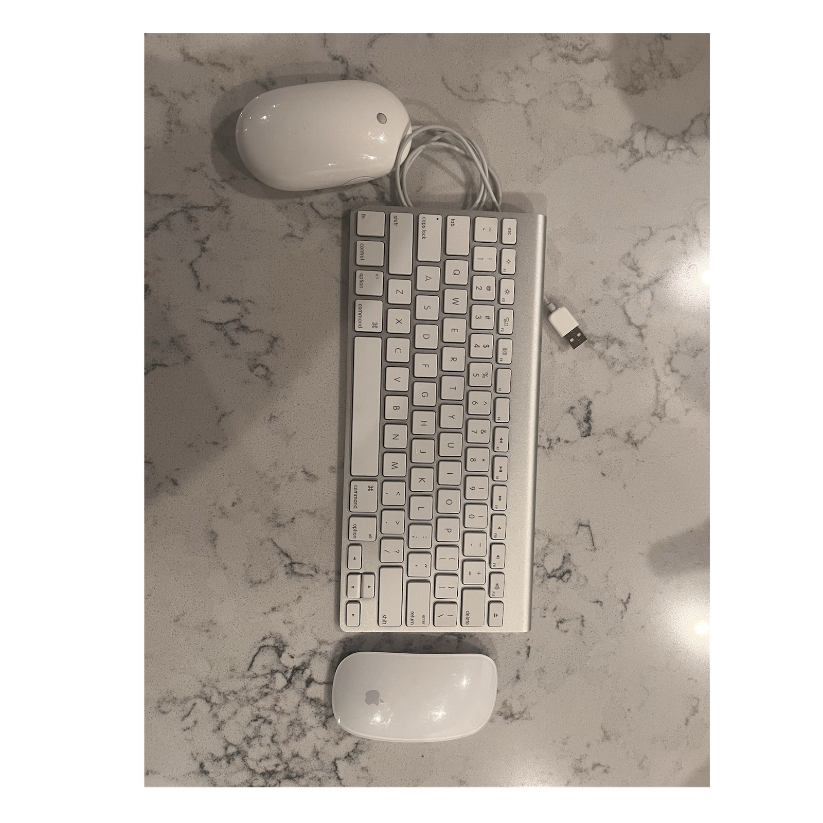 Apple Accessories Bundle Keyboard, Magic Mouse + Wired Mighty Mouse -Working