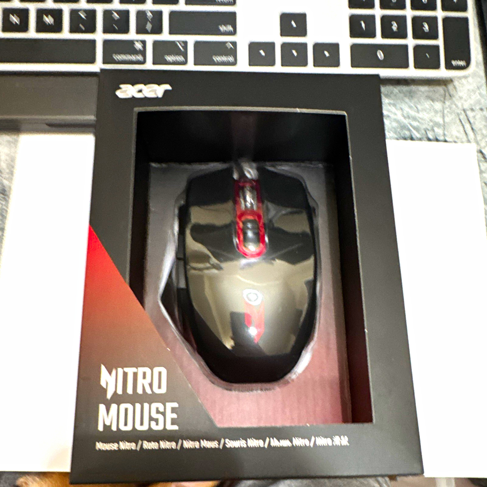 Acer Nitro Wired USB Optical Gaming Mouse 8-Button 4200 DPI Black/Red