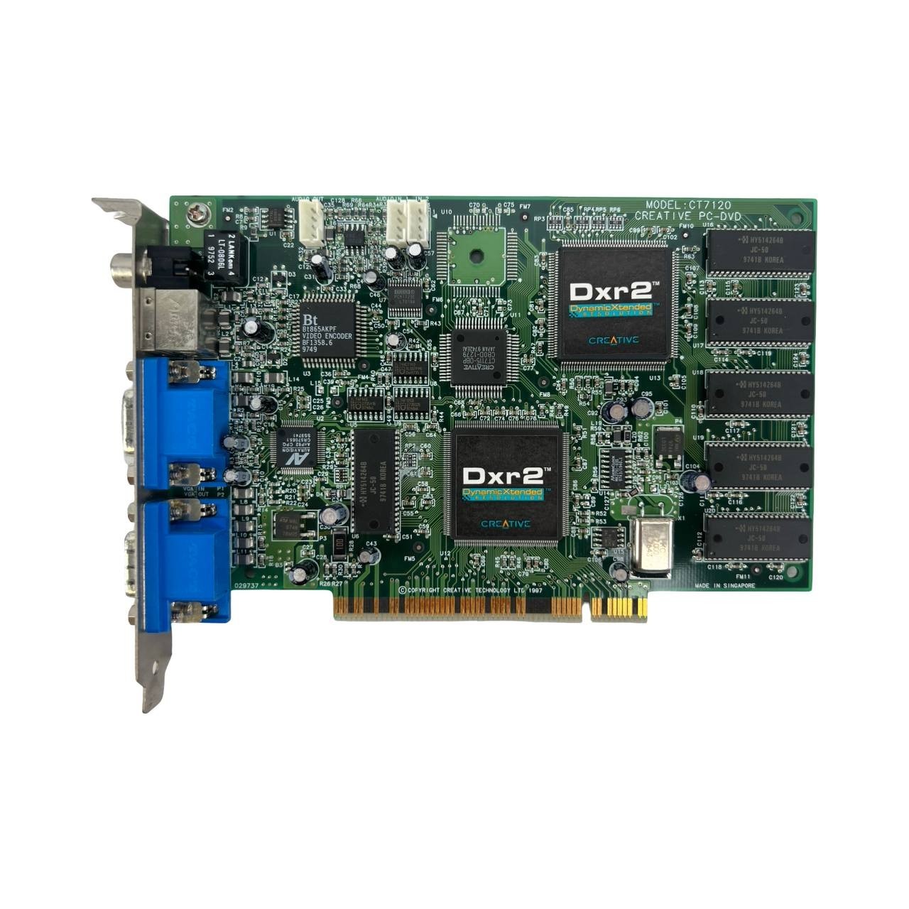 Retro Creative Labs Dxr2 AGP Encore Video Decoder CT7120 Dual VGA GPU Card