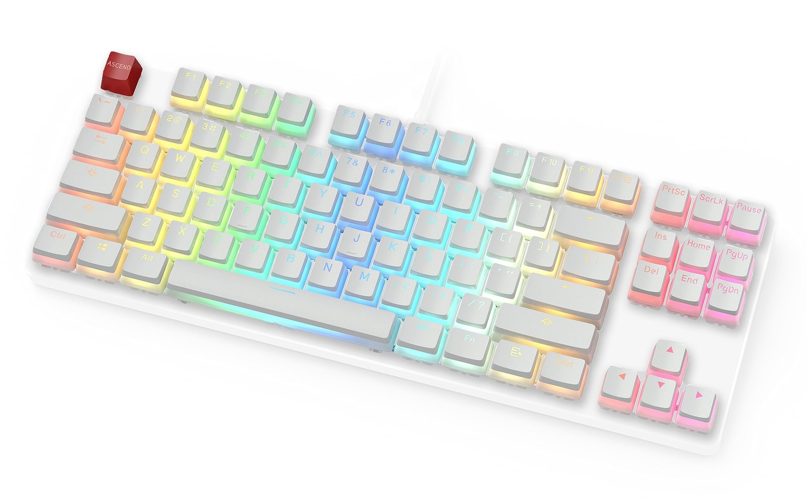 GLORIOUS Aura V1 (White) Pudding Keycaps - Double Shot PBT Translucent for Me...