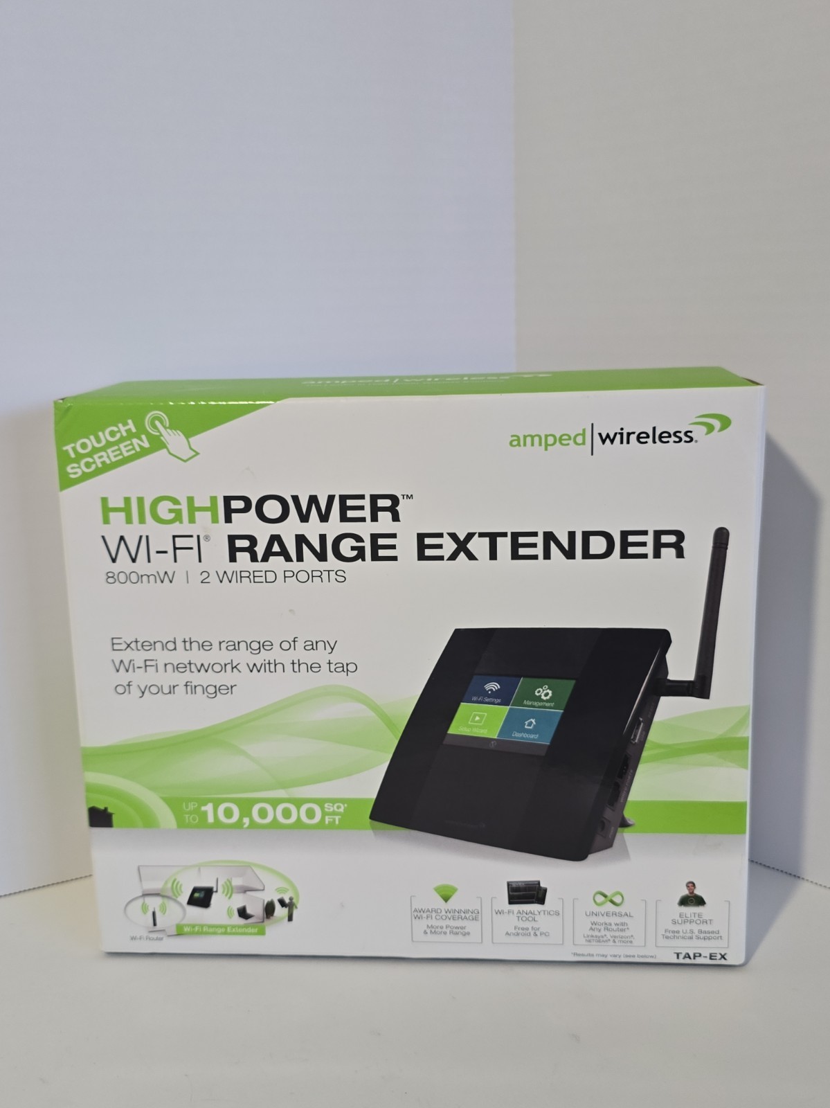 Amped Wireless High Power Touch Screen Wi-Fi Range Extender TAP-EX