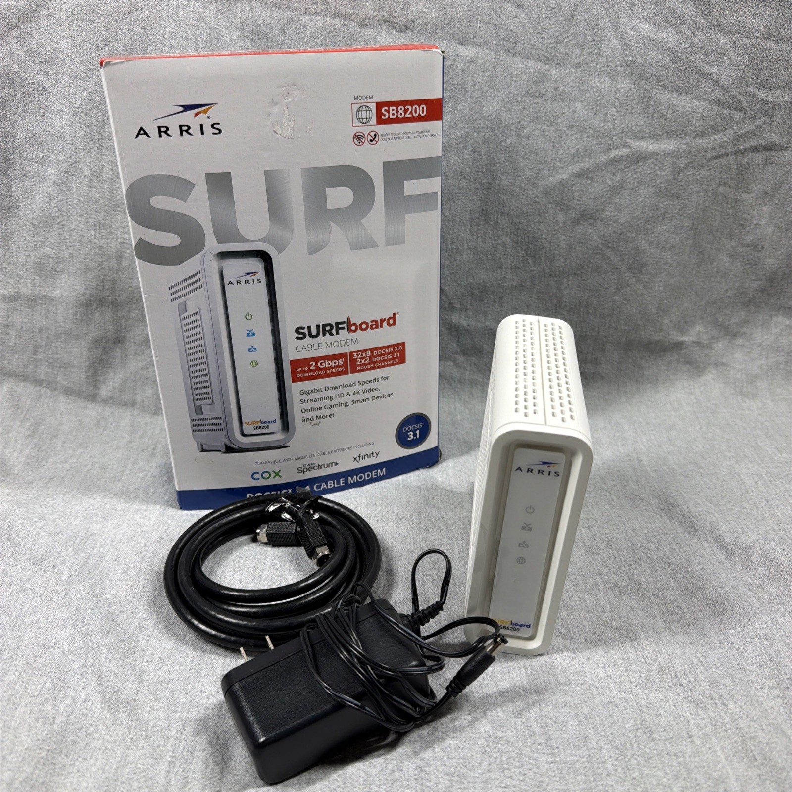 ARRIS SURFboard SB 8200 DOCSIS 3.1 Cable Modem 2 Gbps, 2-Port Ethernet