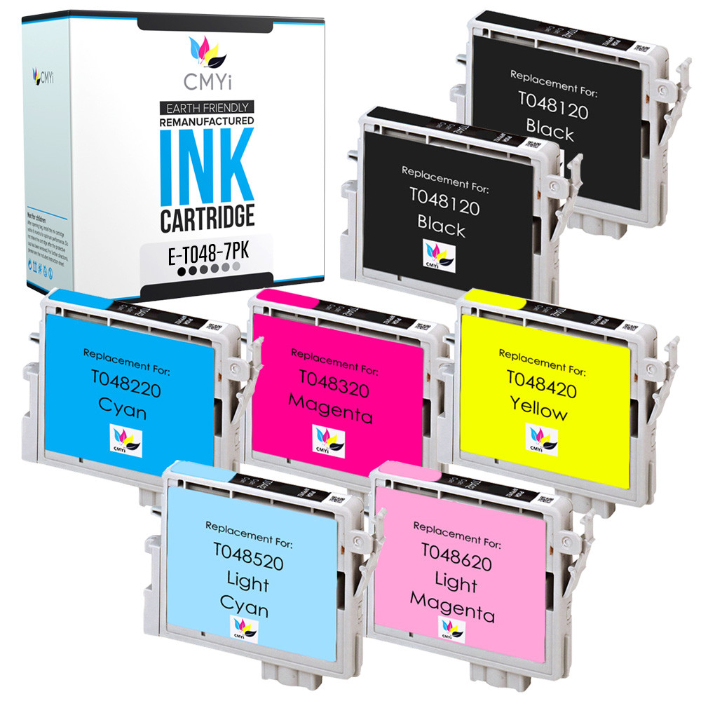 7PK Compatible T048 Cartridges for Epson Stylus Photo RX600 RX620 R200 R220 R300