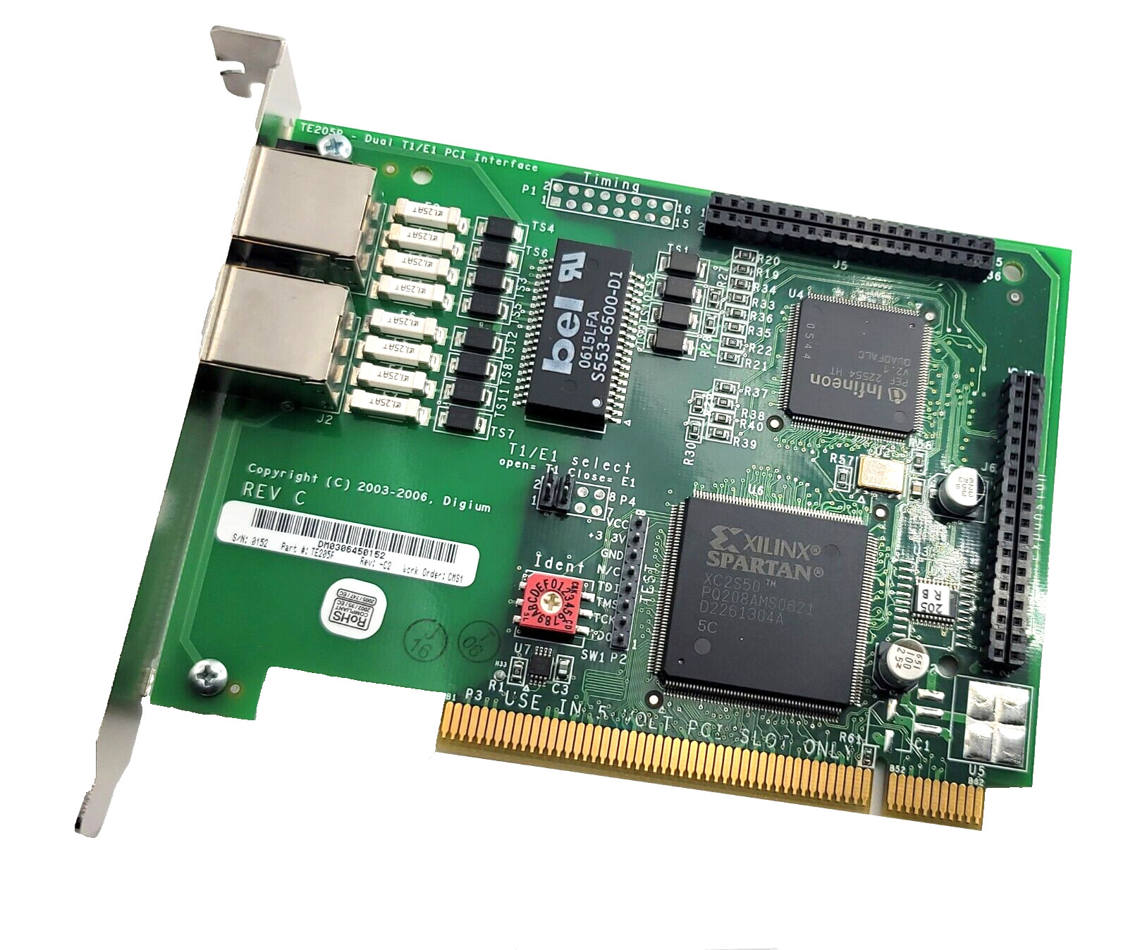 Digium TE210P Dual T1/E1 PCI Card RMA - Open Box - 