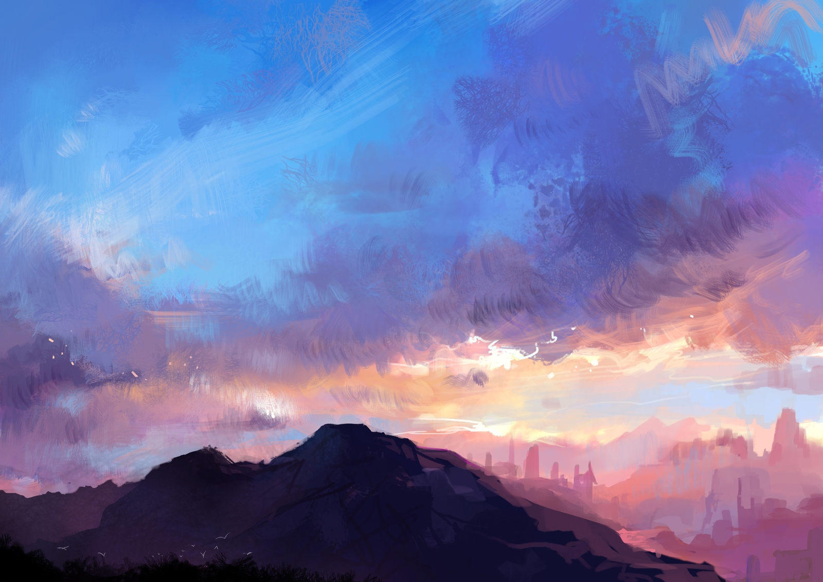 Landscape  sky nature clouds Custom Gaming Mat Desk