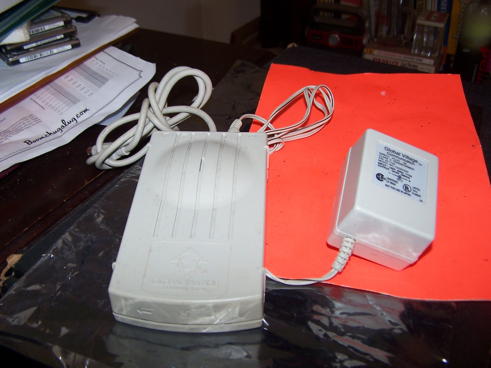 Global Village External TelePort 56 Fax/Modem Model# A824 with Power Adapter
