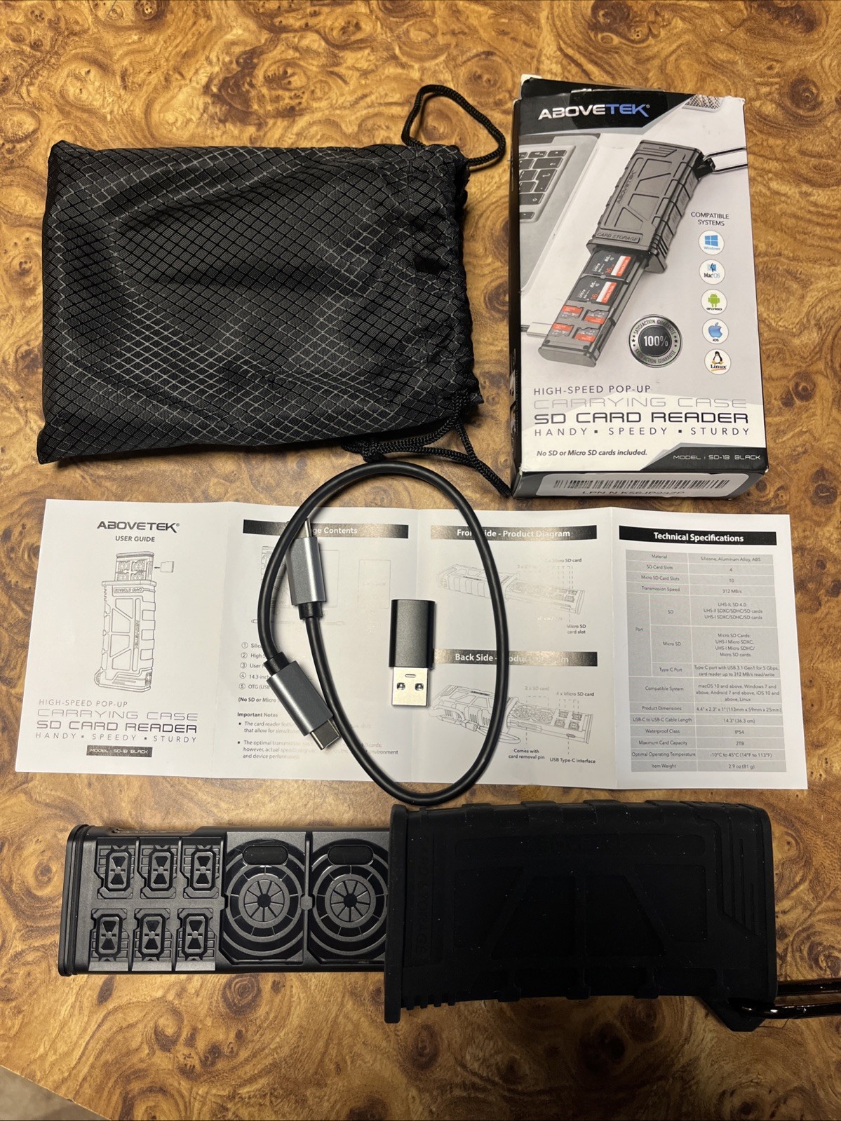 Efficient Dual SD/TF Card Reader & Holder - High-Speed, Compact Design New