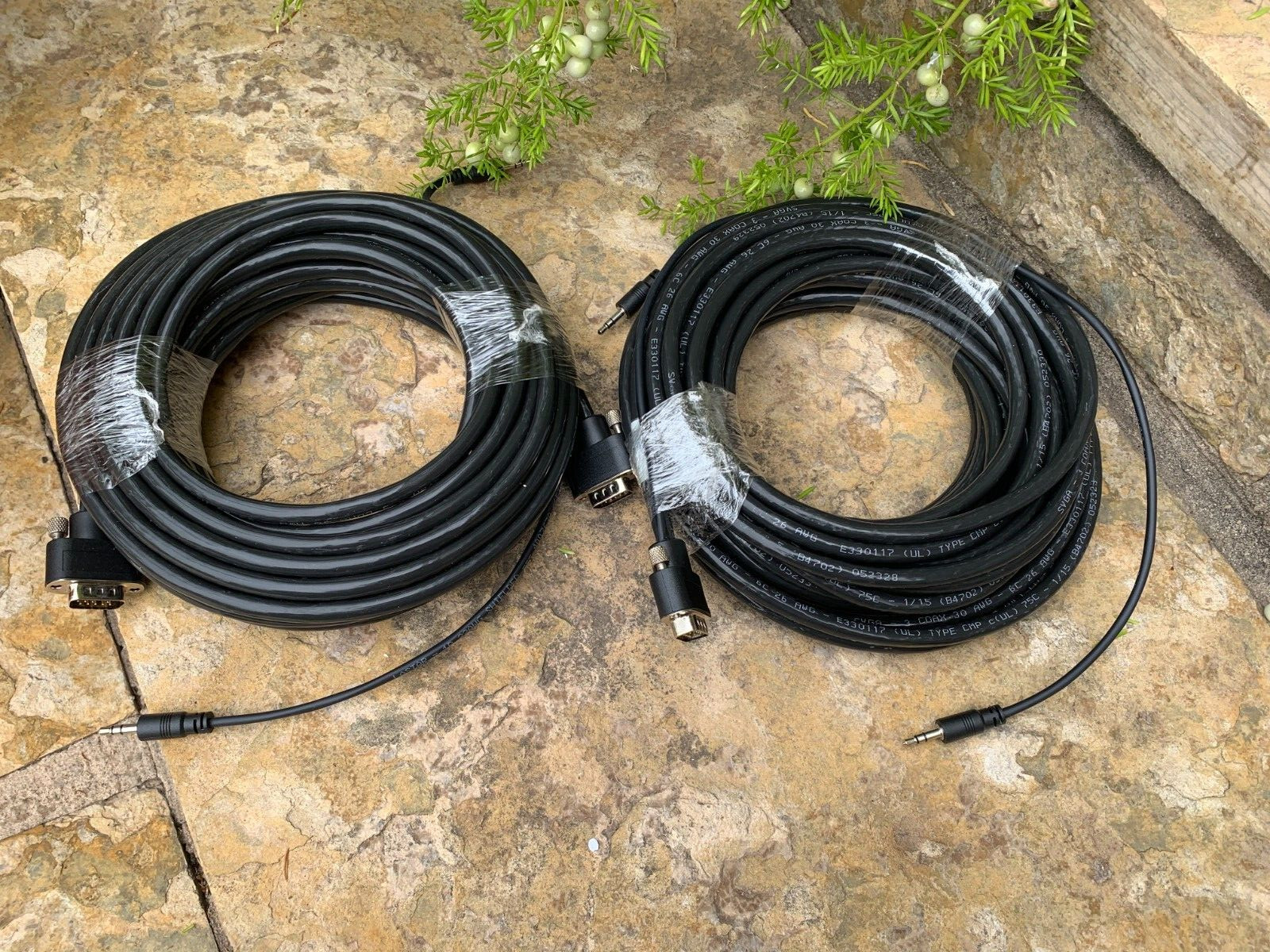 X 2  C2G, #40177, 35 ft Plenum VGA+3.5MM Audio Visual cable  Male to Male
