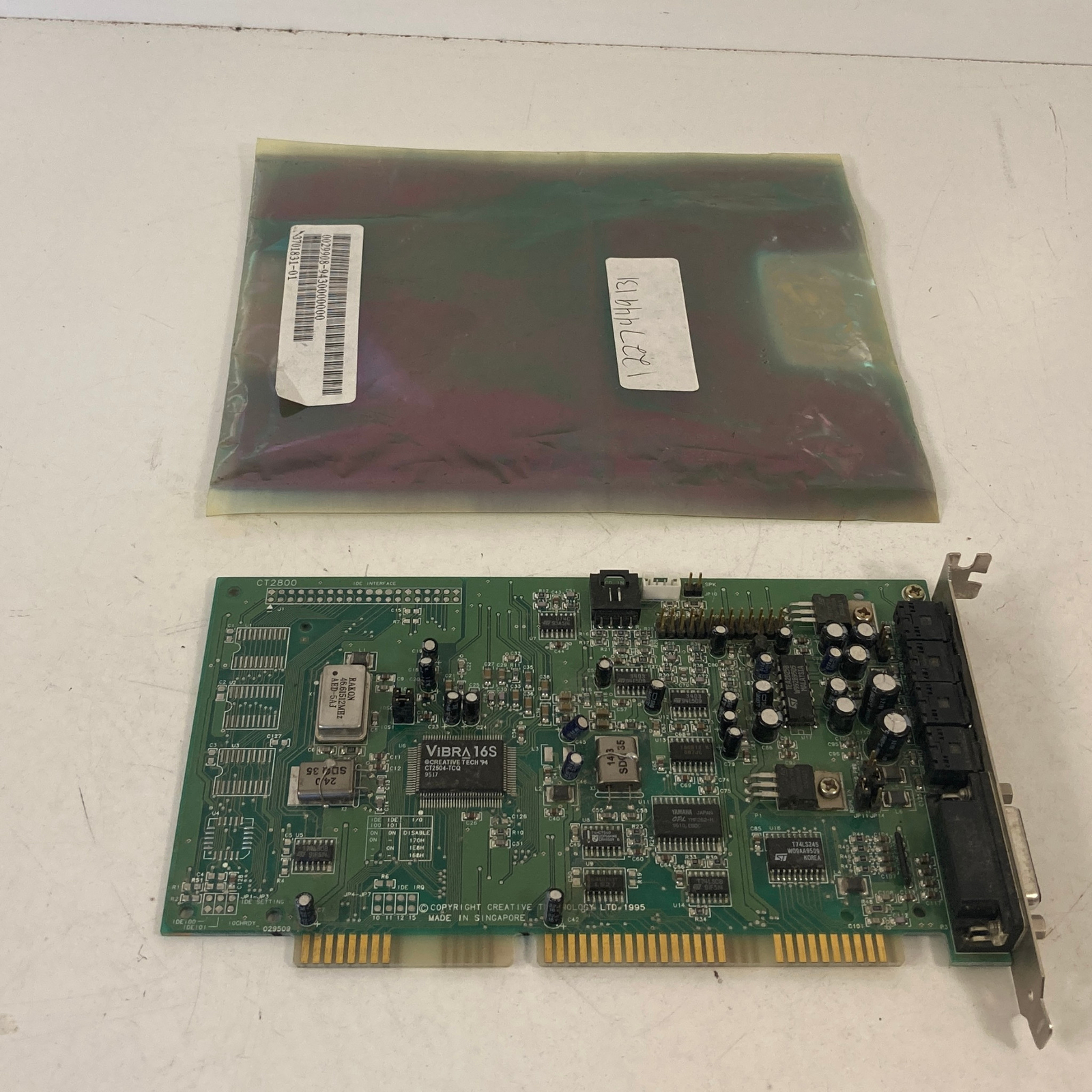 Vintage Creative Labs SoundBlaster SB 16 CT2800 Vibra16S ISA Sound Card CT 2800