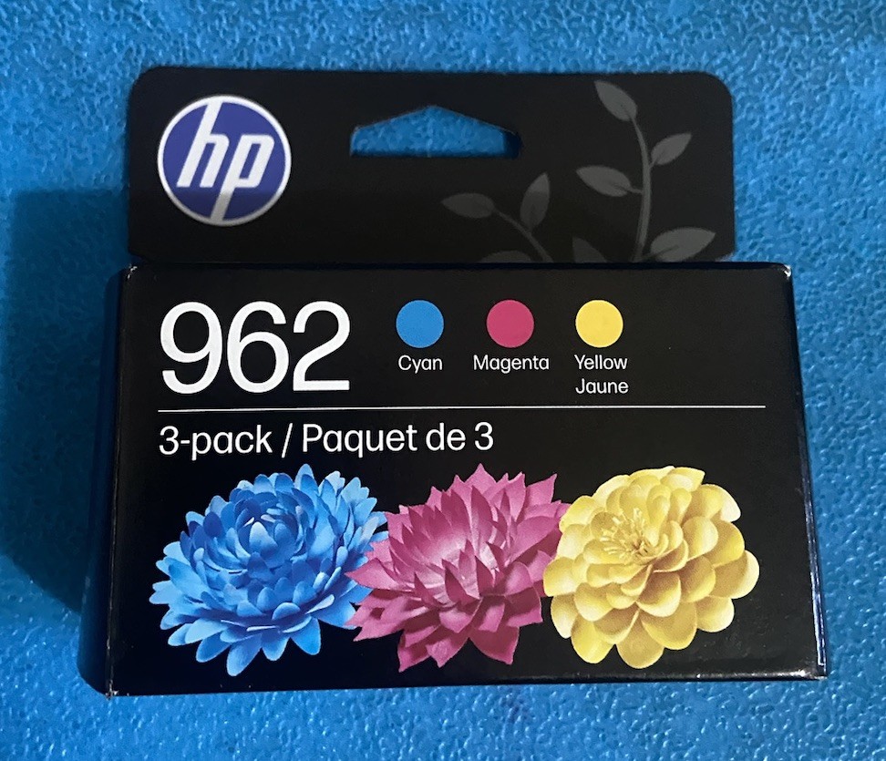 HP 962 Color Ink Cartridges 3-Pack Cyan Magenta Yellow  Exp JAN 2028 New