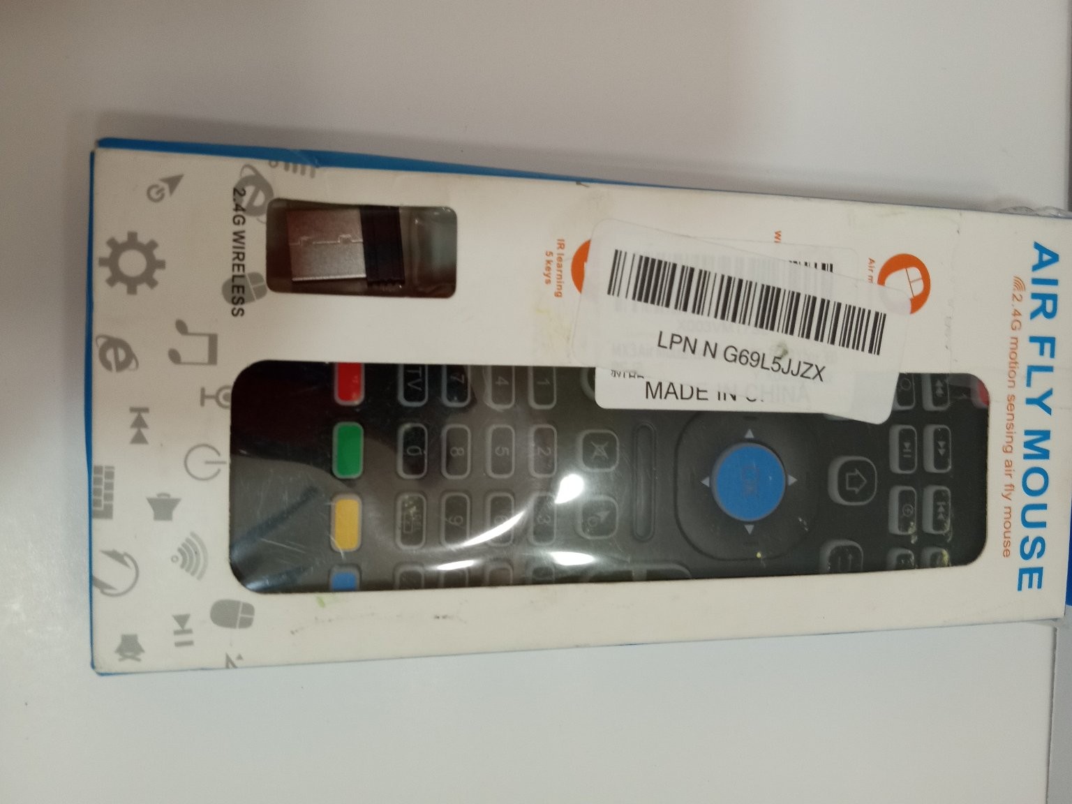 Air Fly Mouse 2.4G Wireless Remote Control with Air Mouse Keyboard & IR Learning