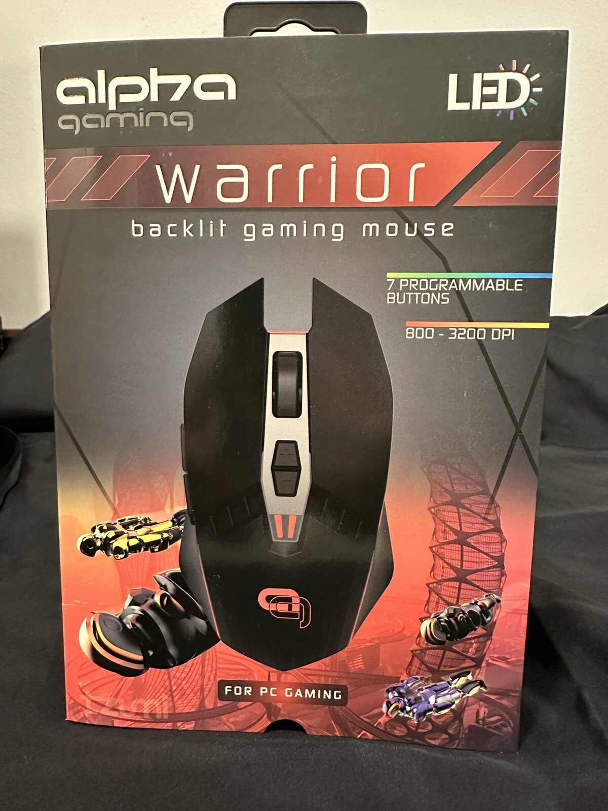 Alpha Gaming WARRIOR Backlit Gaming Mouse, 7 programmable buttons, NEW in Box