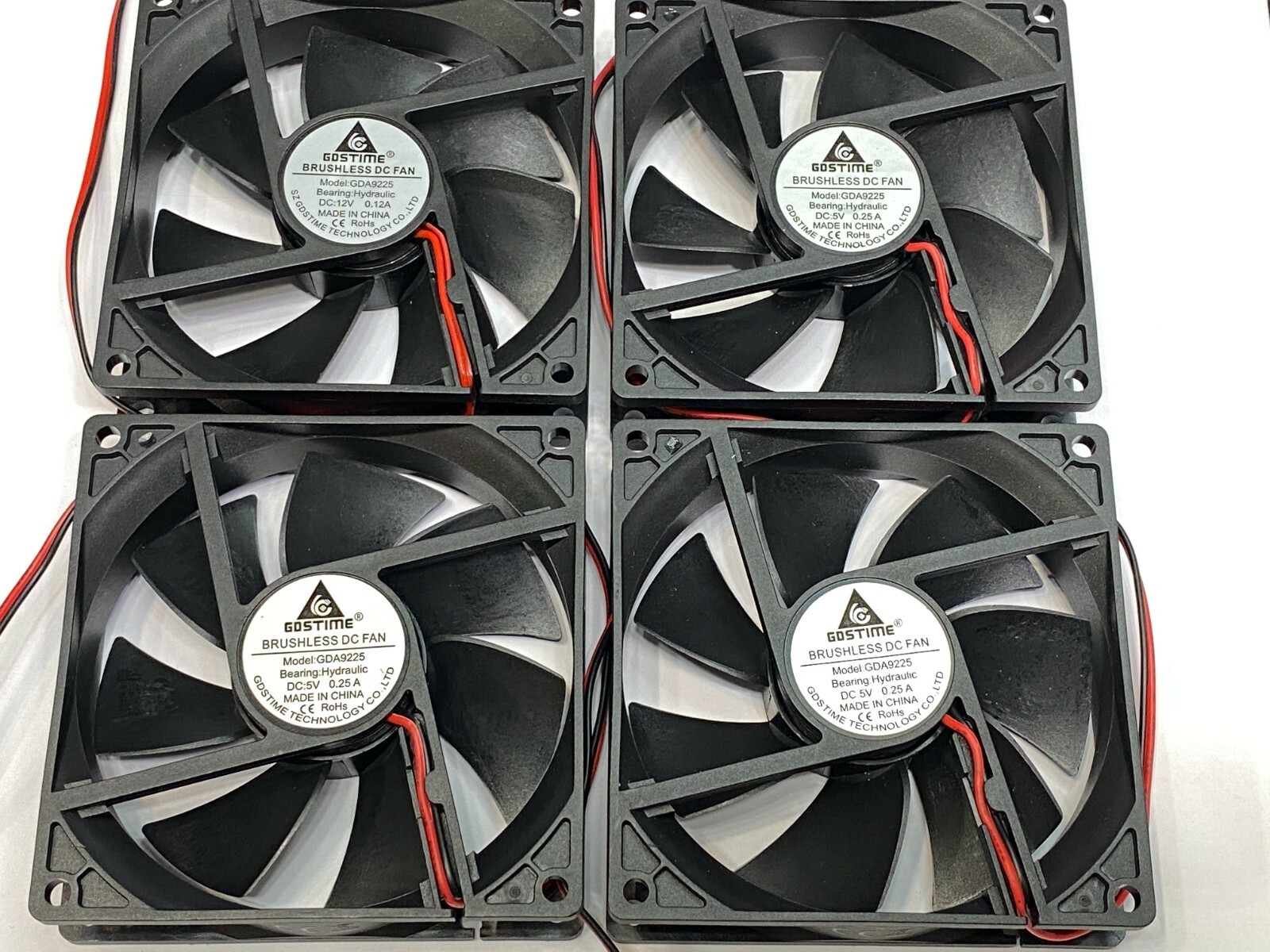 4 x Fan 5V 0.2A Computer PC CPU Case  9225 92mm 92x92x25mm 2pin  DC  G13