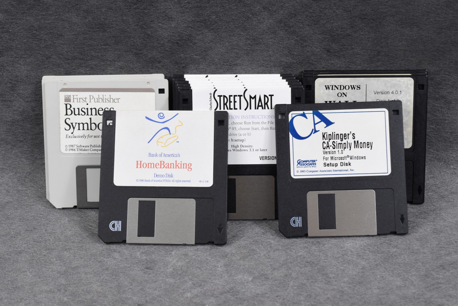 Vintage 3.5" Floppy Software Lot: StreetSmart, Wall Street, Kiplinger Money
