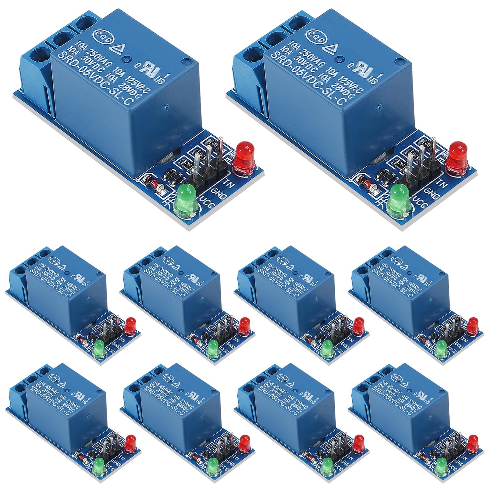 10pcs 5V One Channel Relay Module Relay Switch with OPTO Isolation High Low L...