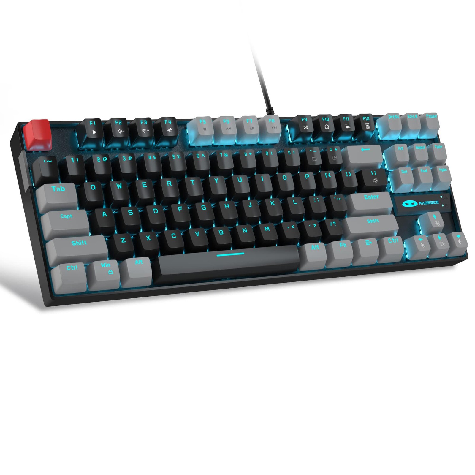 MageGee 75% Mechanical Keyboard Red Switch 87 Keys Black/Gray Japan Import
