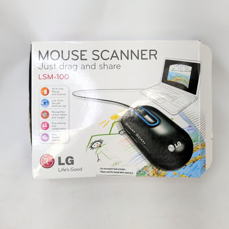 LG LSM-100 Mouse Scanner Smart Scan Wired USB OCR Black PC Used Tested Working
