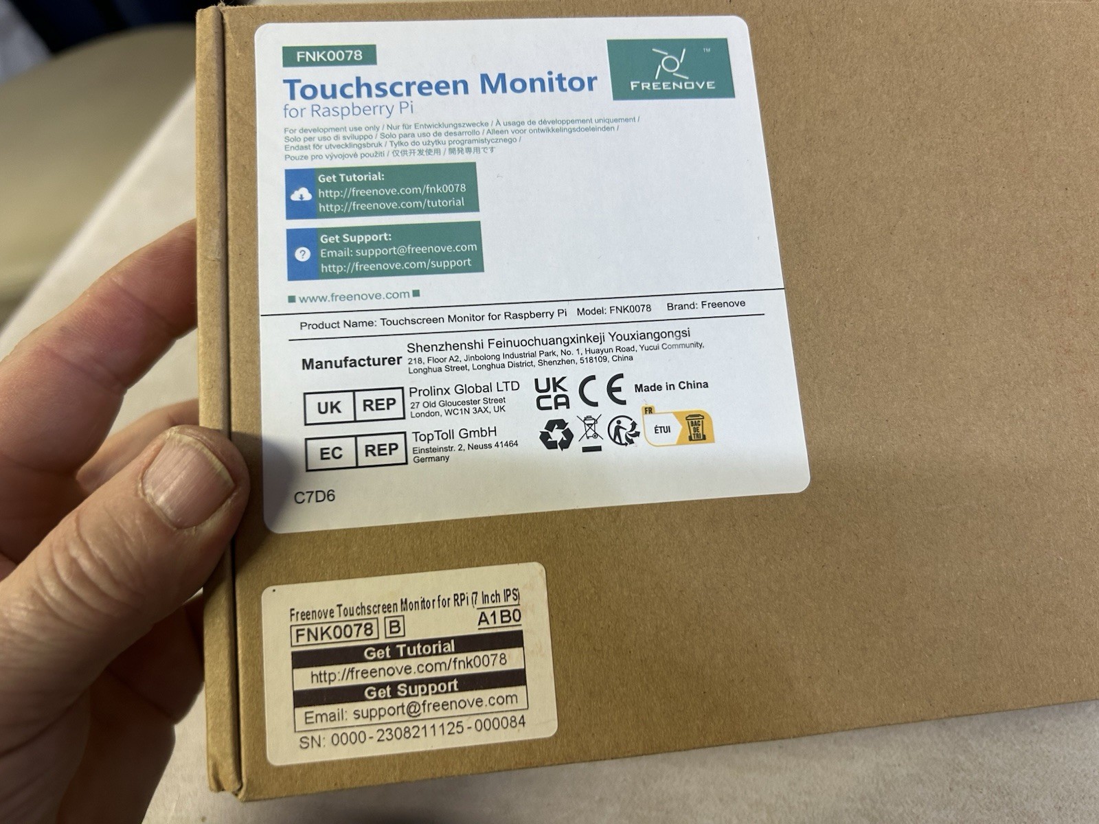FREENOVE 7” Touchscreen Monitor for Raspberry Pi Model FNK0078 NEW