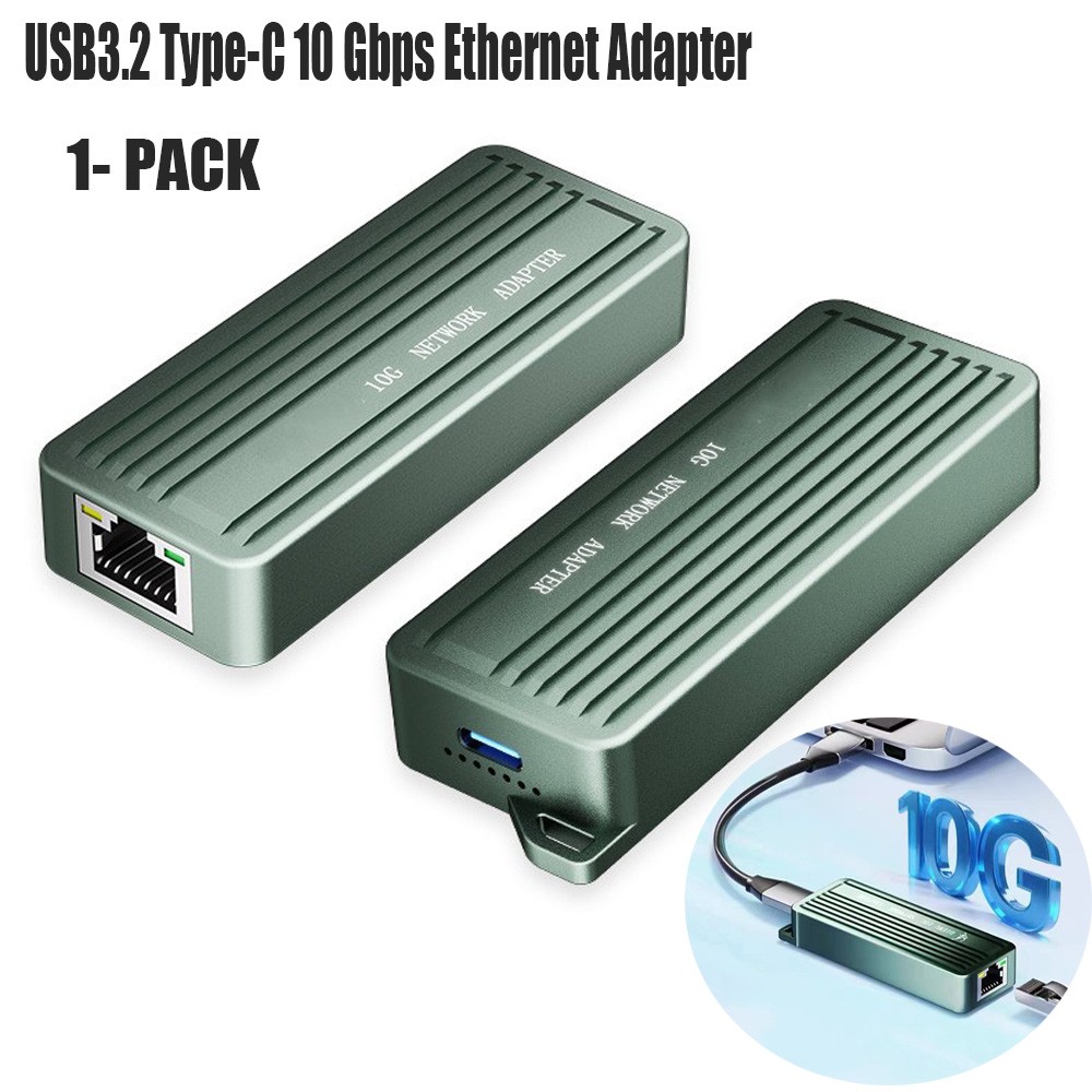 Realtek RTL8159 USB3.2 Type-C to RJ45 10G Ethernet Network Adapter for Laptop/PC