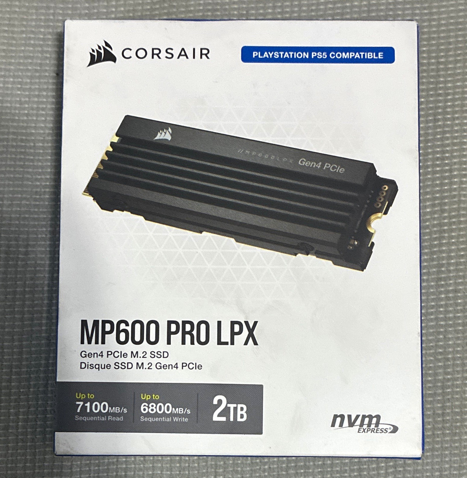 Corsair MP600 PRO LPX 2TB PCIe Gen4 NVMe M.2 Internal SSD Heatsink PS5