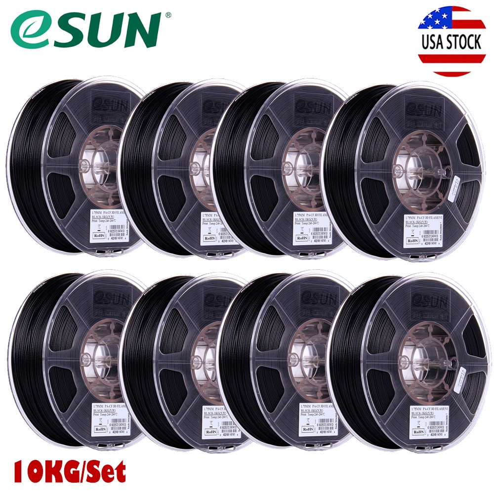 10KG eSUN PA-CF 3D Printer Filament Carbon Fiber Filled Nylon Filaments 1.75mm