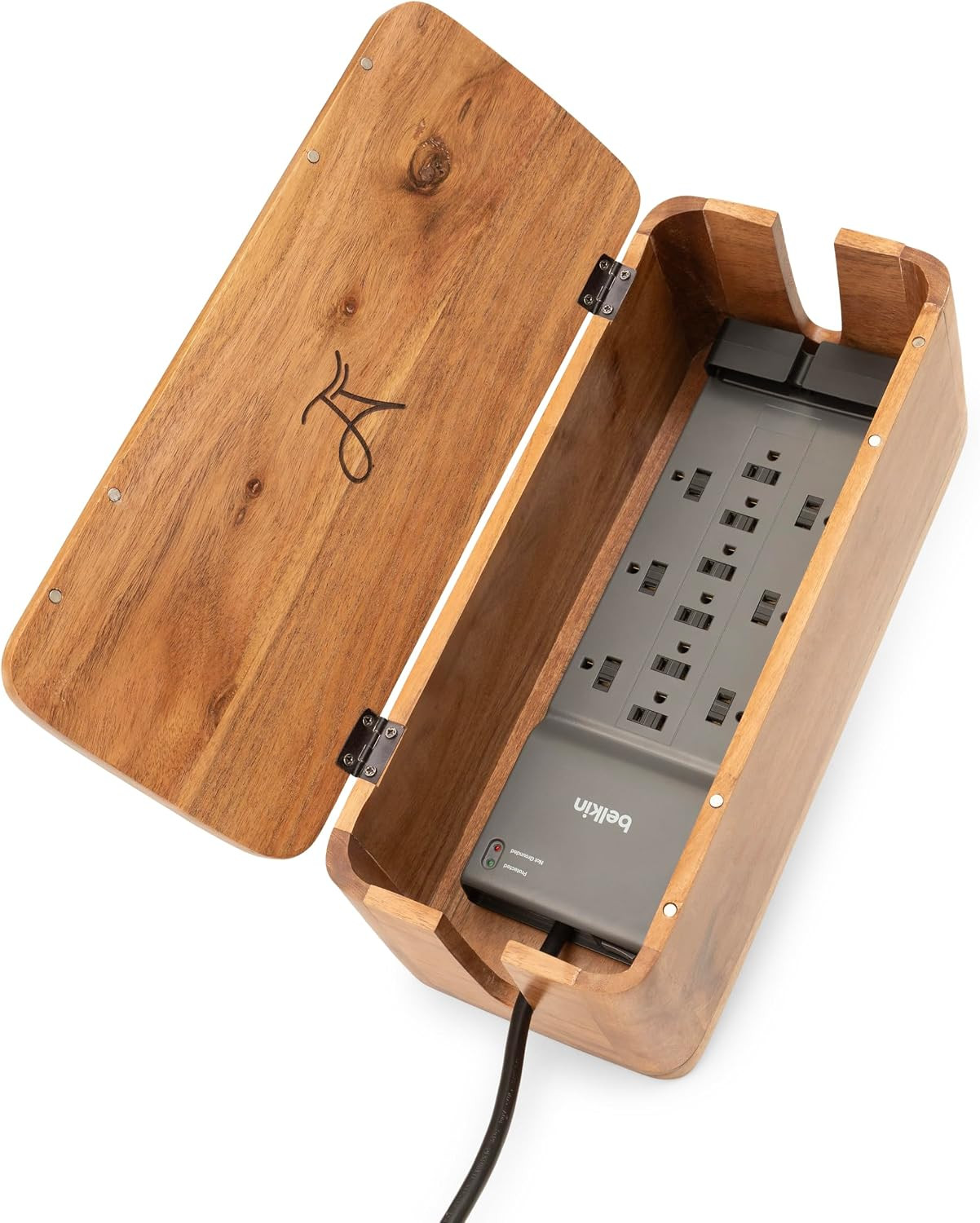 Extra Large Cable Management Box, Power Strip & Cord Hider, Desk Organizer