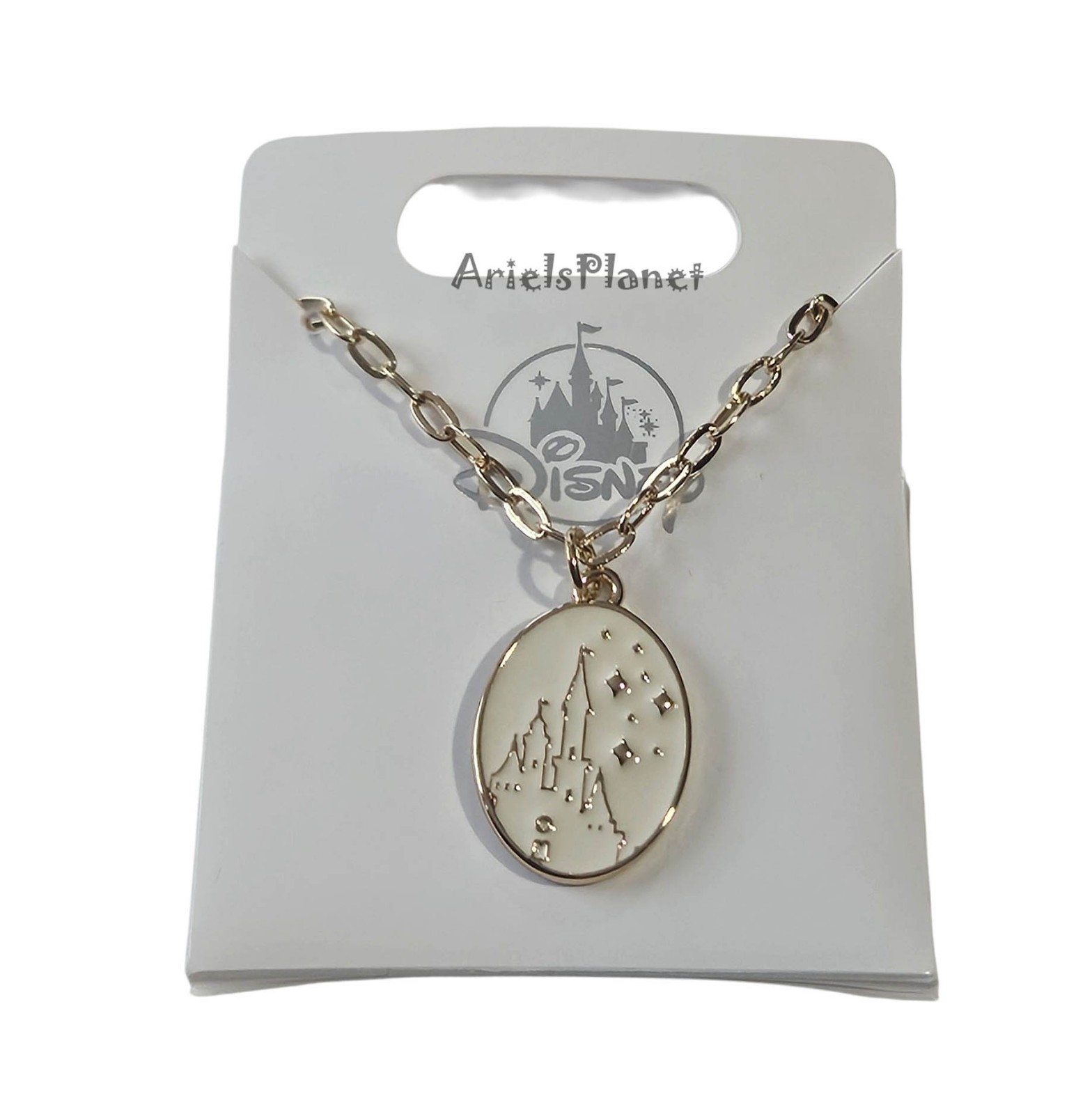 2026 Disney Parks Cinderella Castle Gold Tone Necklace