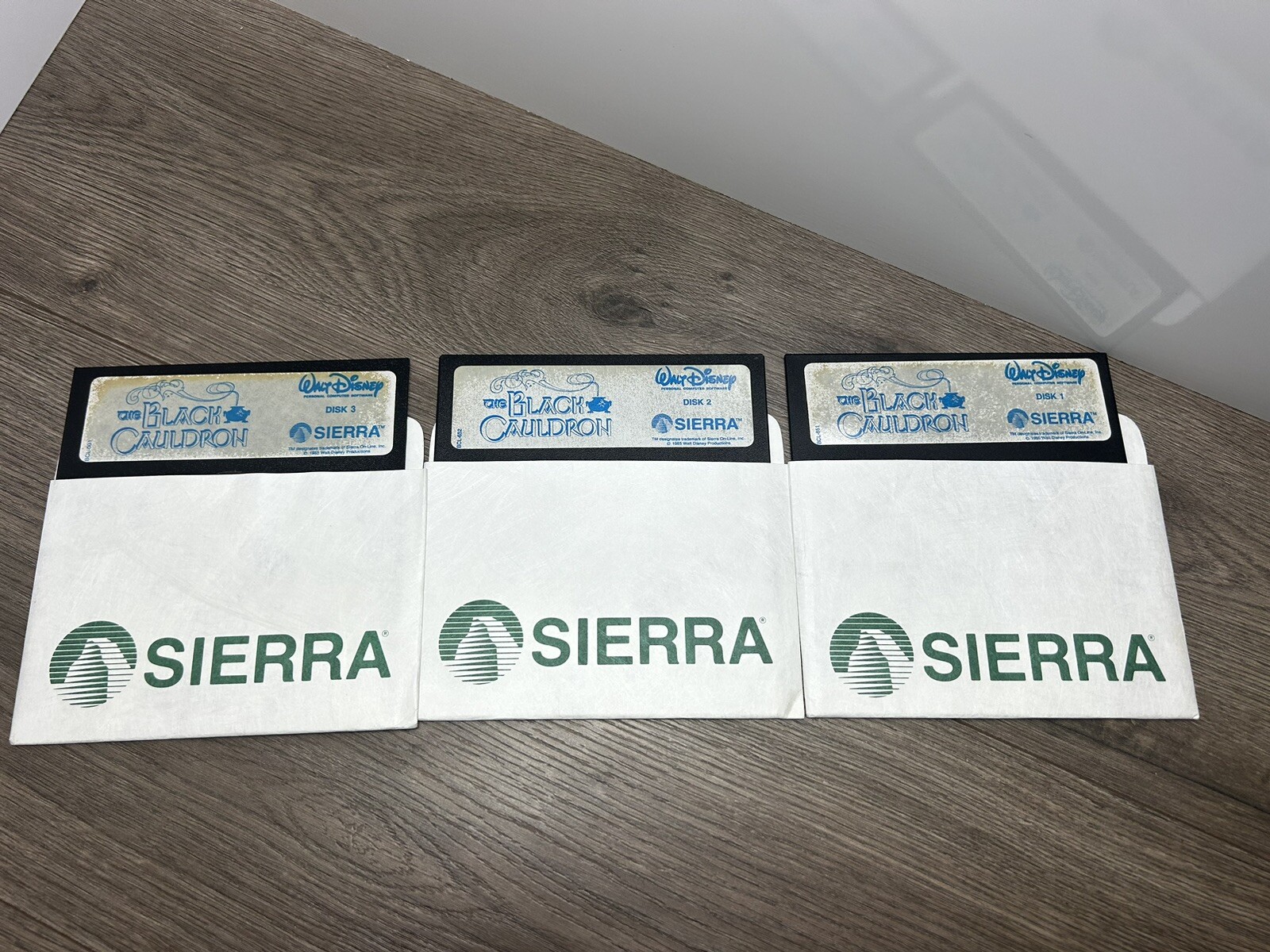 Disney The Black Cauldron Game Sierra 3 Floppy Disks Set 5.25 IBM PC Vintage 85’