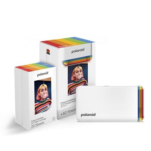 Polaroid Hi-Print 2nd Gen 2x3 Printer + 40 Photos White (6438)