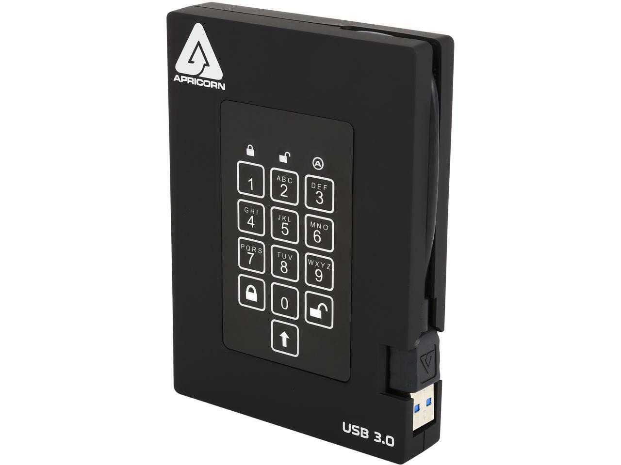 APRICORN Aegis Padlock Fortress 1TB USB 3.0 Portable Encrypted External Hard ...