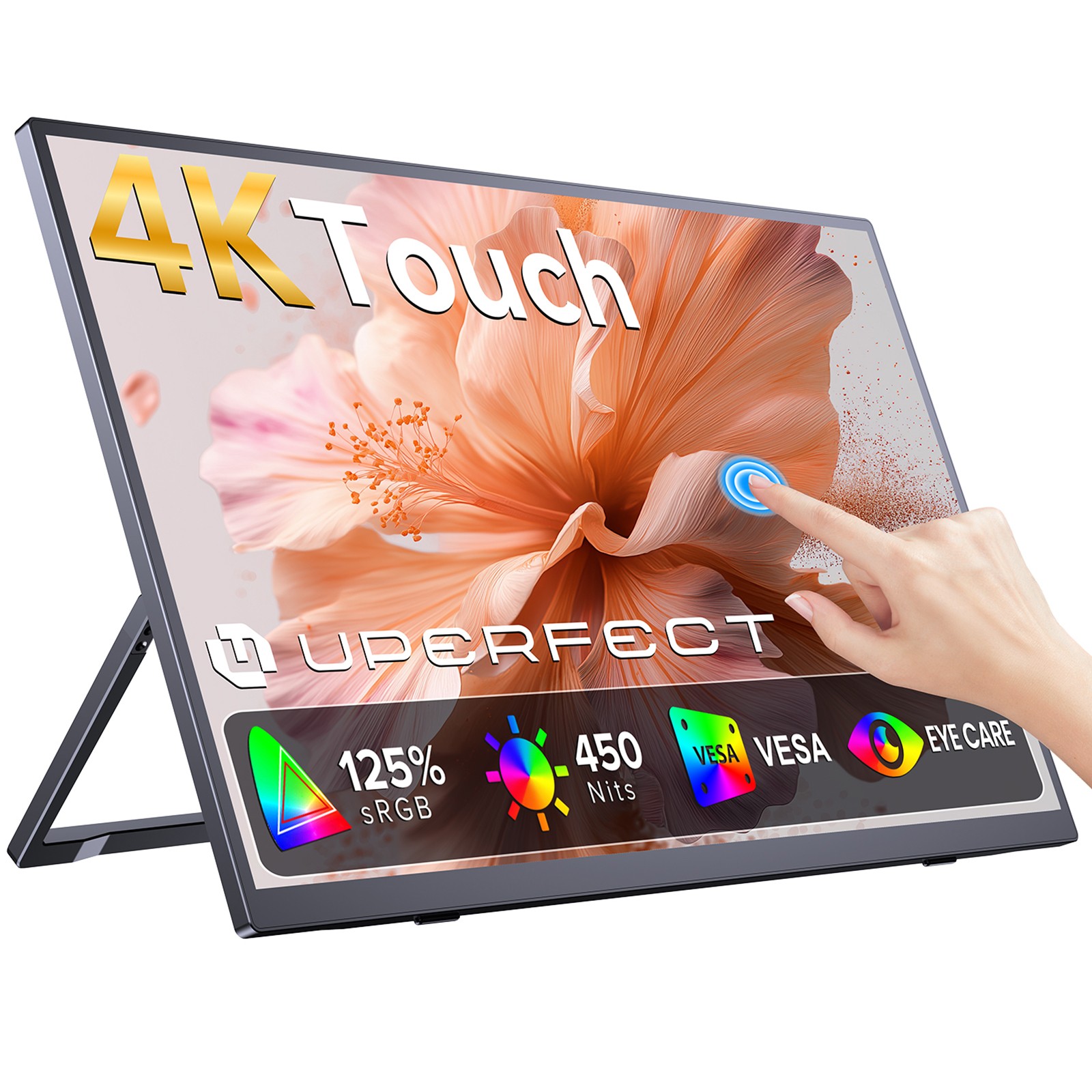 UPERFECT Touchscreen 4K Portable Monitor 15.7" Kickstand Display For Laptop PC