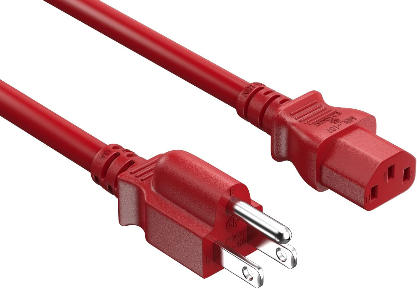 Cable Leader 6Ft 18 AWG Universal Power Cord IEC320 C13 to NEMA 5-15P, Compatibl