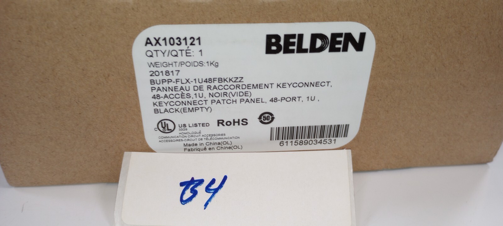 Belden AX103121 KeyConnect High Density 48 Port Modular Rack Mount Patch Panel
